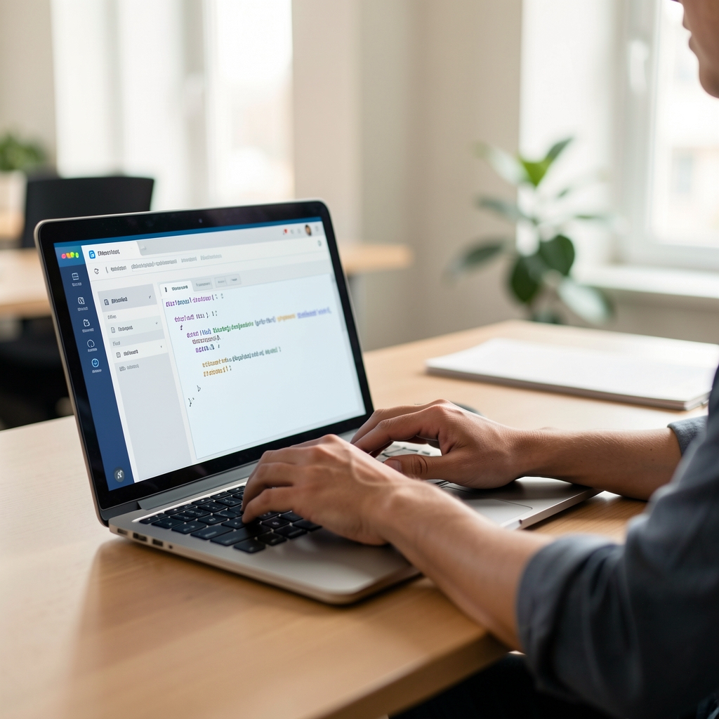 Digitális tanulási felület ahol a tanuló NLP modell visszajelzéseit értelmezi laptopján